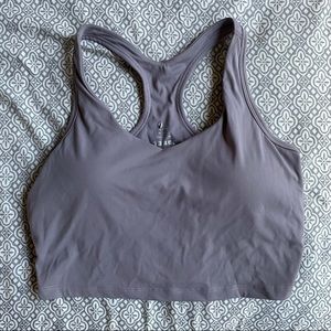 Racerback sports bra crop top gray